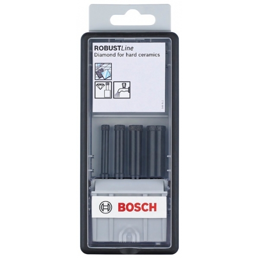 Bosch博世4件式Robust Line鑽石管濕式鑽頭組(6~14mm)