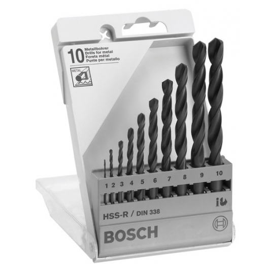 Bosch博世10件式金屬鑽頭組HSS-R_(滾軋加工)_DIN 338