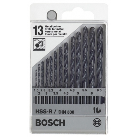 Bosch博世13件式金屬鑽頭組HSS-R_(滾軋加工)_DIN 338