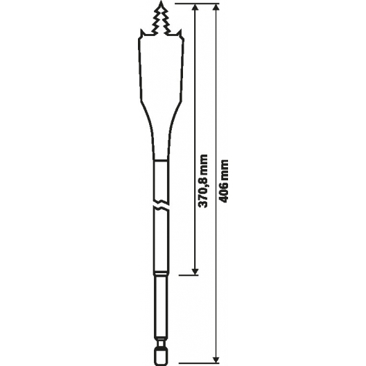 Bosch博世木工扁平鑽頭Self Cut Speed, 1/4’’六角柄, 總長400 mm